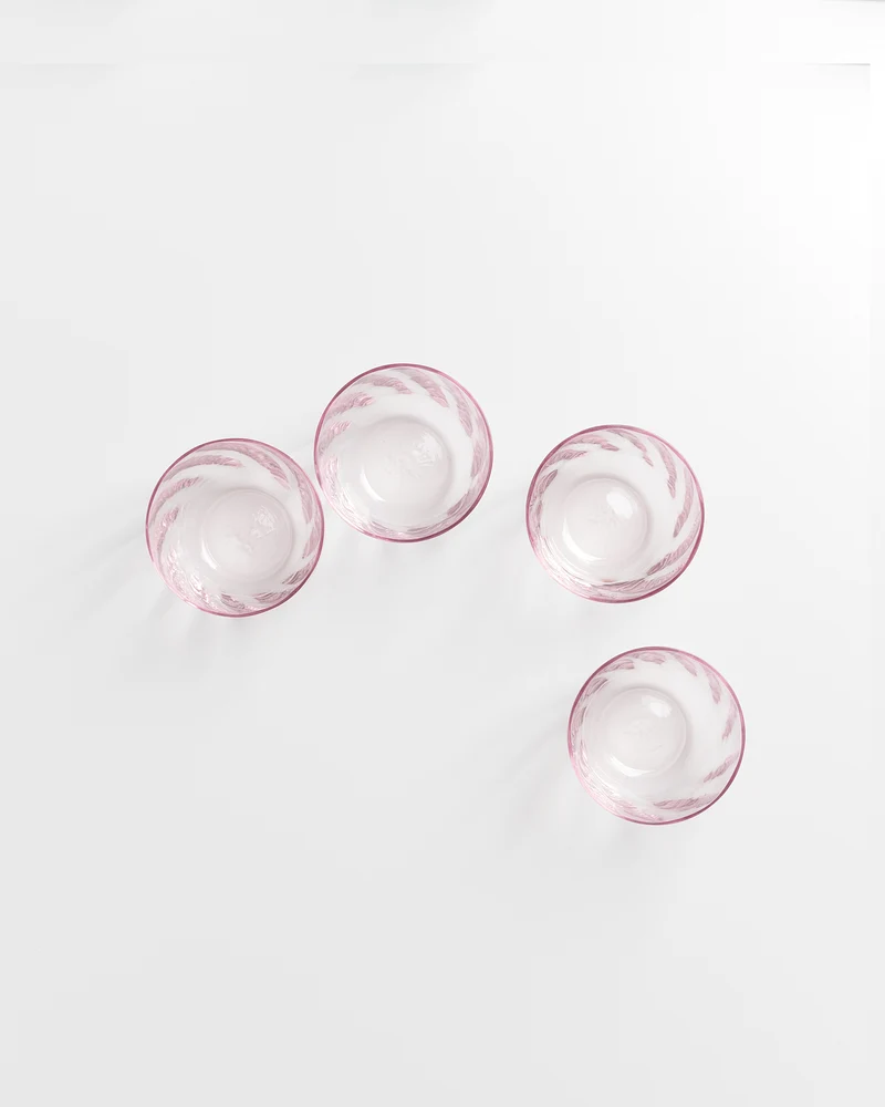 Calma Glas klein swirl rosé 4er-Set