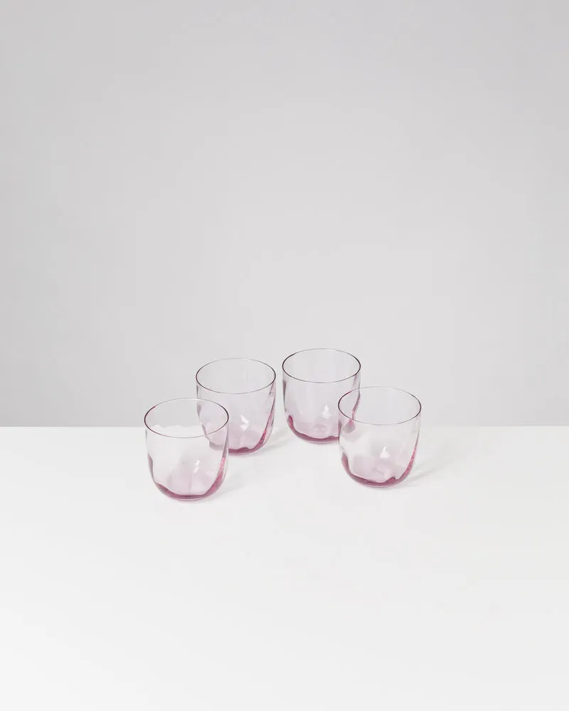 Calma Glas klein swirl lila 4er-Set