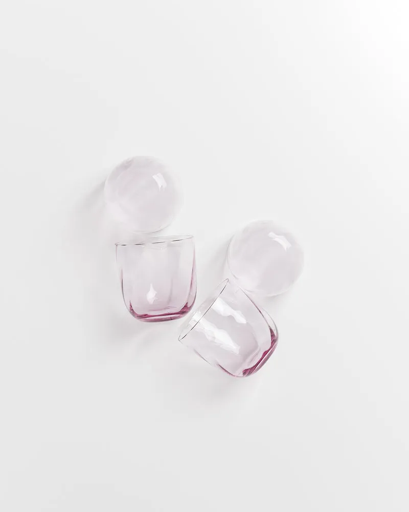 Calma Glas klein swirl lila 4er-Set