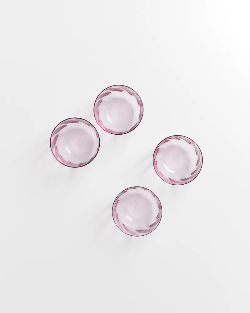 Calma Glas klein swirl lila 4er-Set