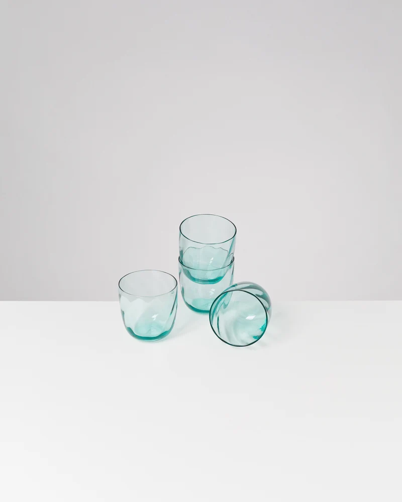 Calma Glas klein swirl grün 4er-Set