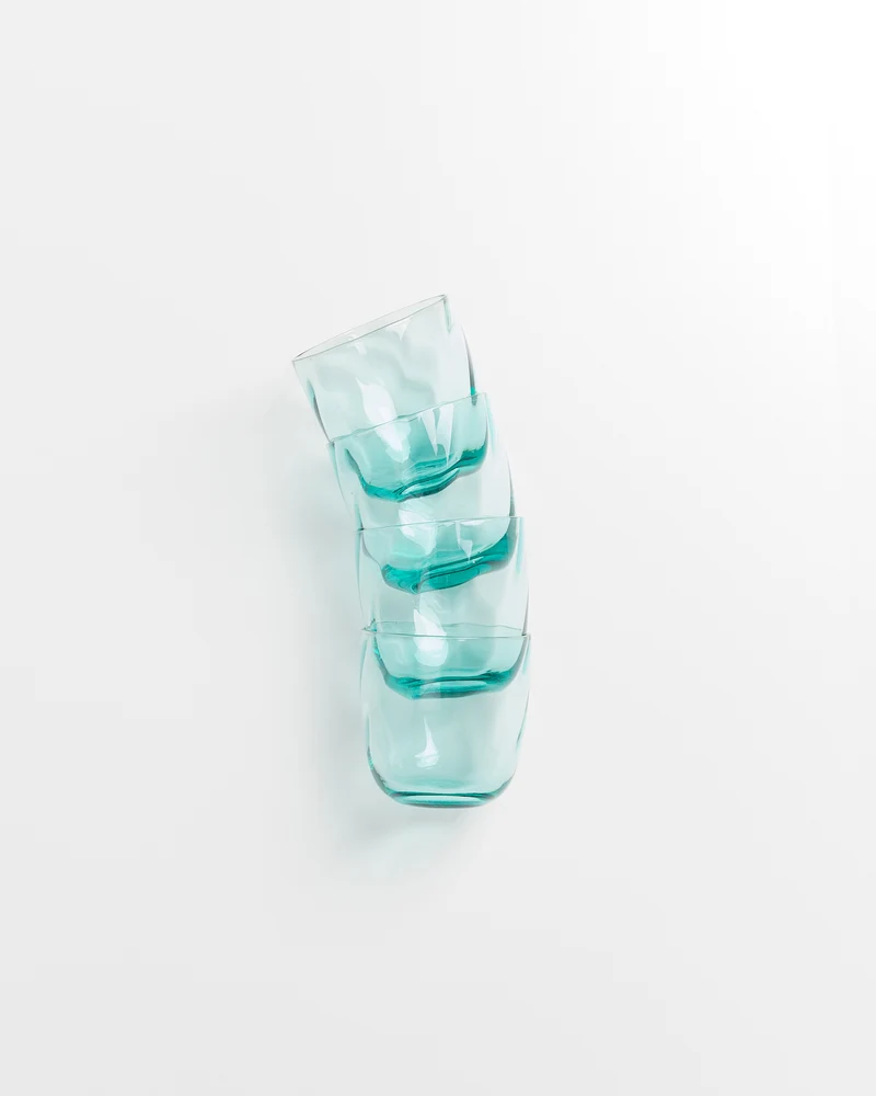 Calma Glas klein swirl grün 4er-Set