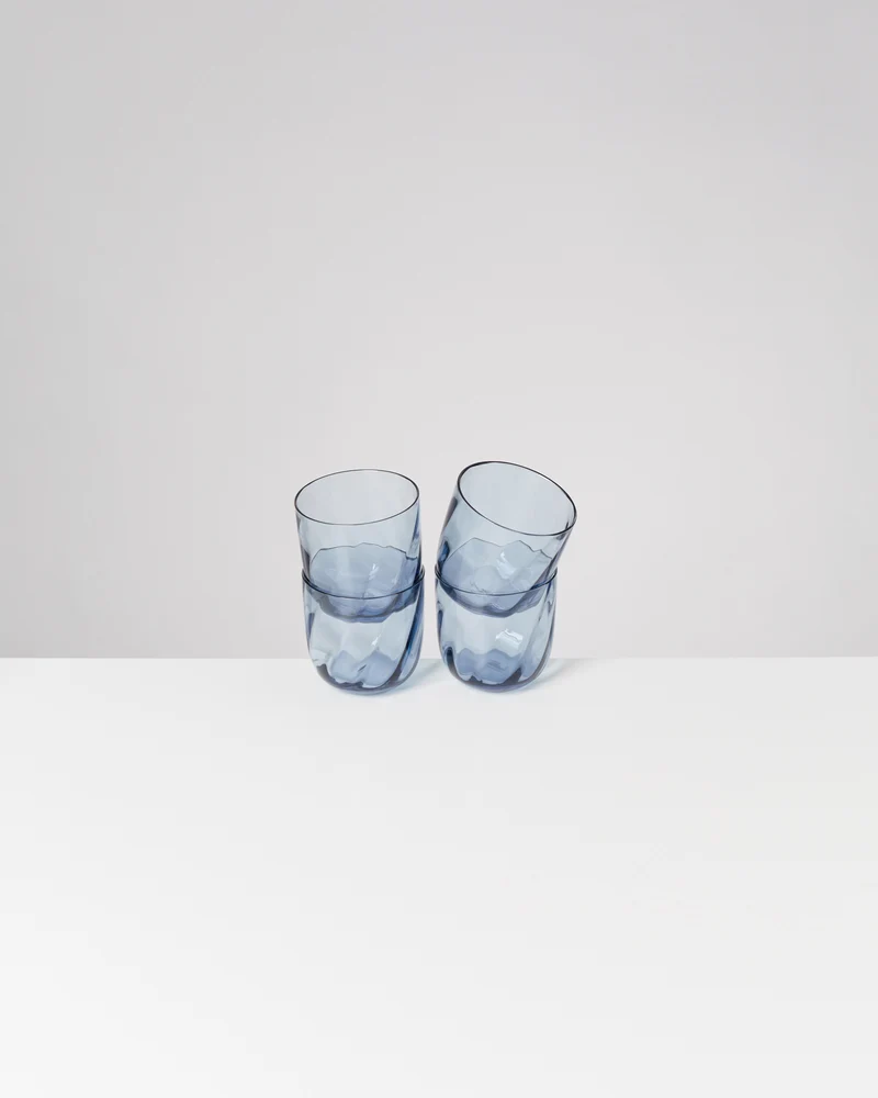Calma Glas klein swirl blau 4er-Set
