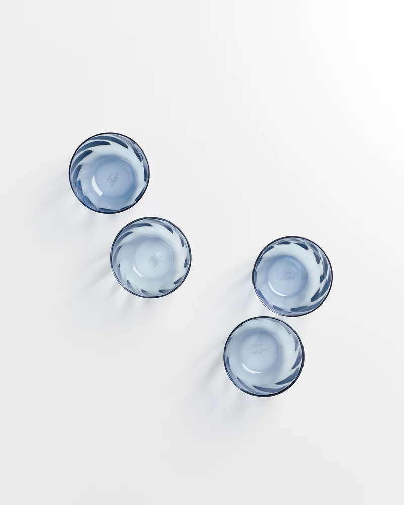Calma Glas klein swirl blau 4er-Set