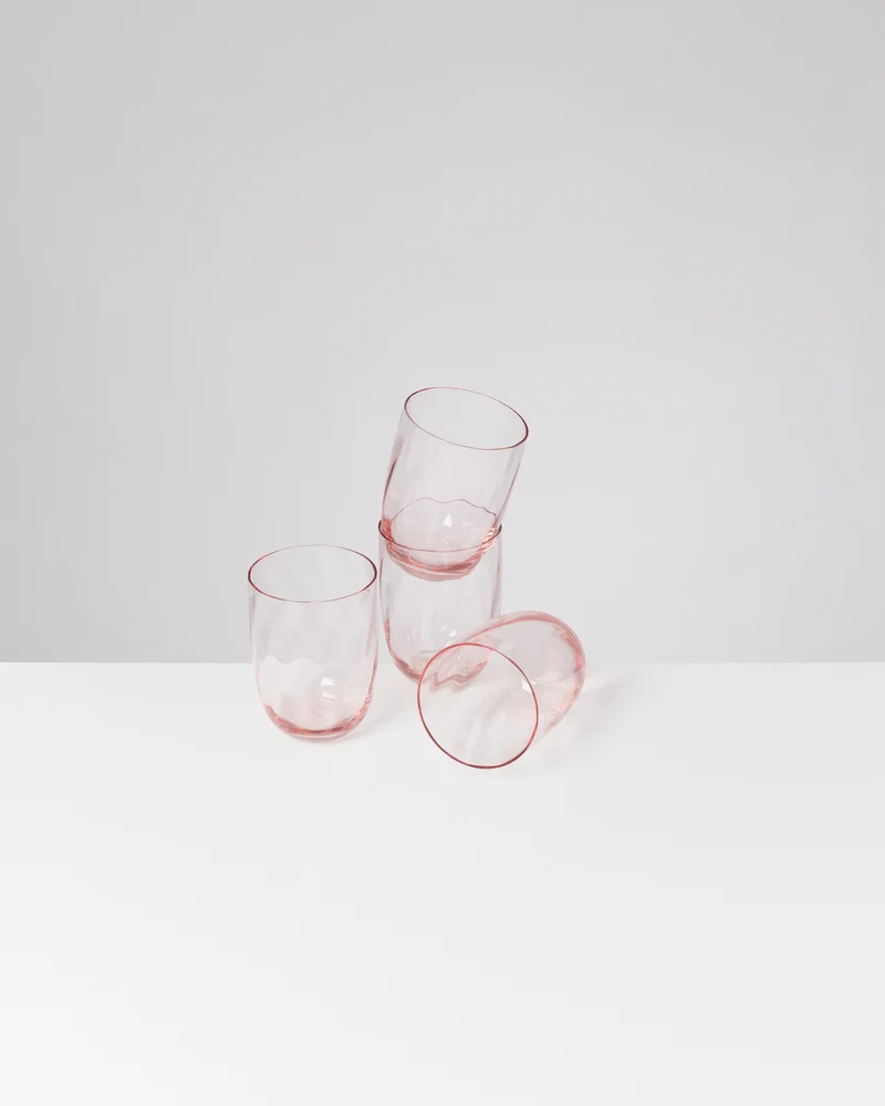 Calma Glas groß swirl rosé 4er-Set