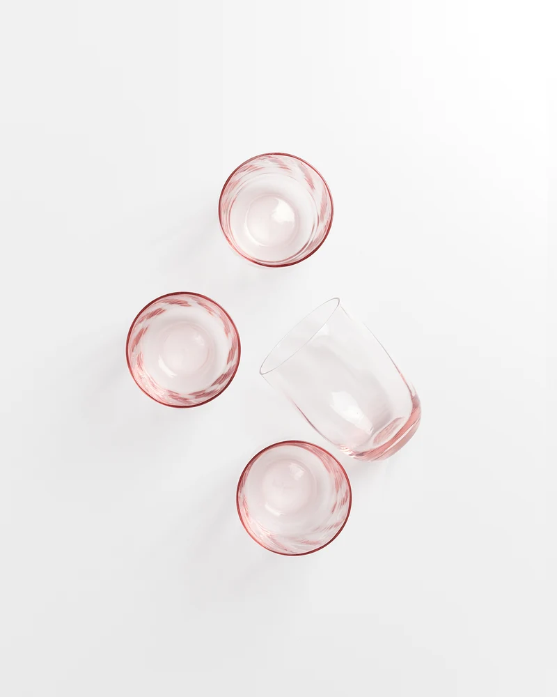 Calma Glas groß swirl rosé 4er-Set