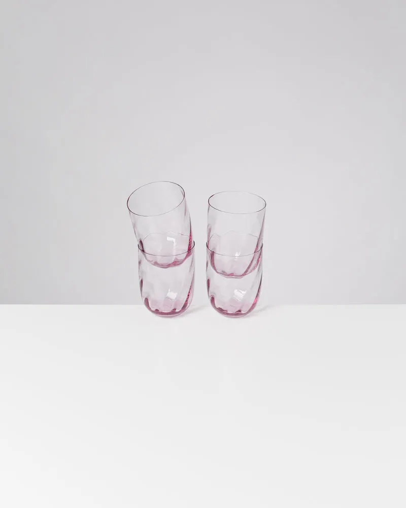 Calma Glas groß swirl lila 4er-Set