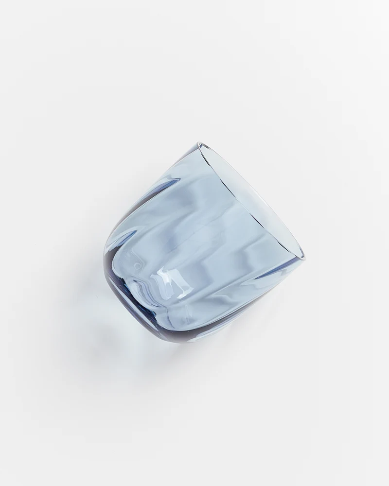 Calma Glas klein swirl blau