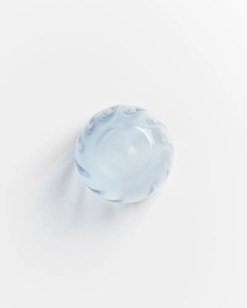 Calma Glas klein swirl blau