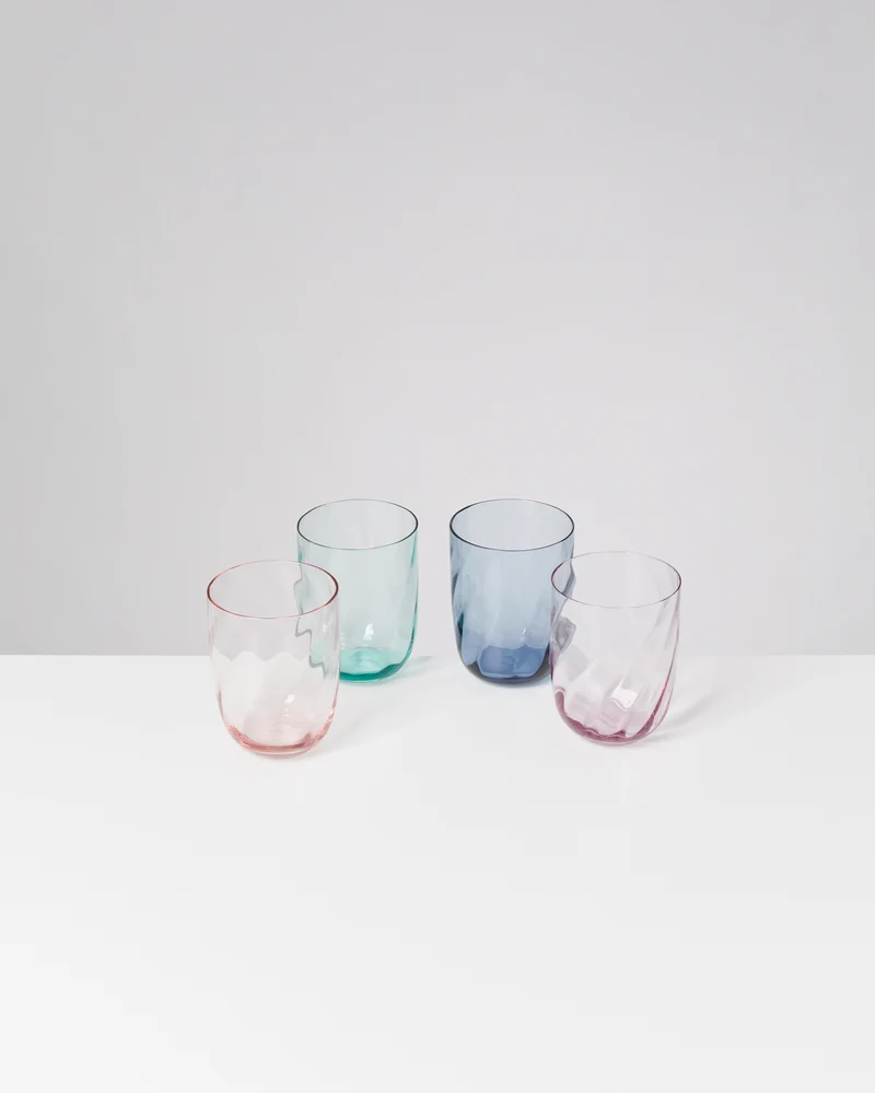 Calma Glas groß swirl blau