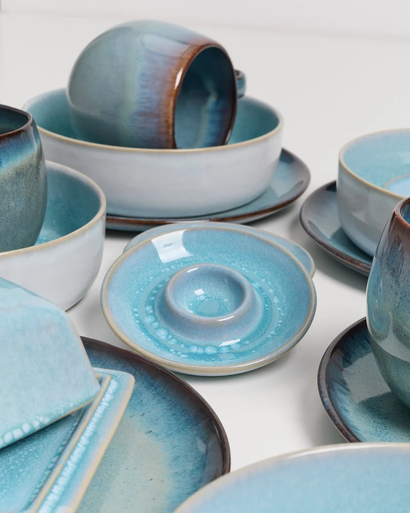 Geschirr-Set Blue Horizon aqua grünblau 17-teilig