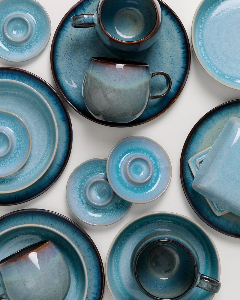 Geschirr-Set Blue Horizon aqua grünblau 17-teilig