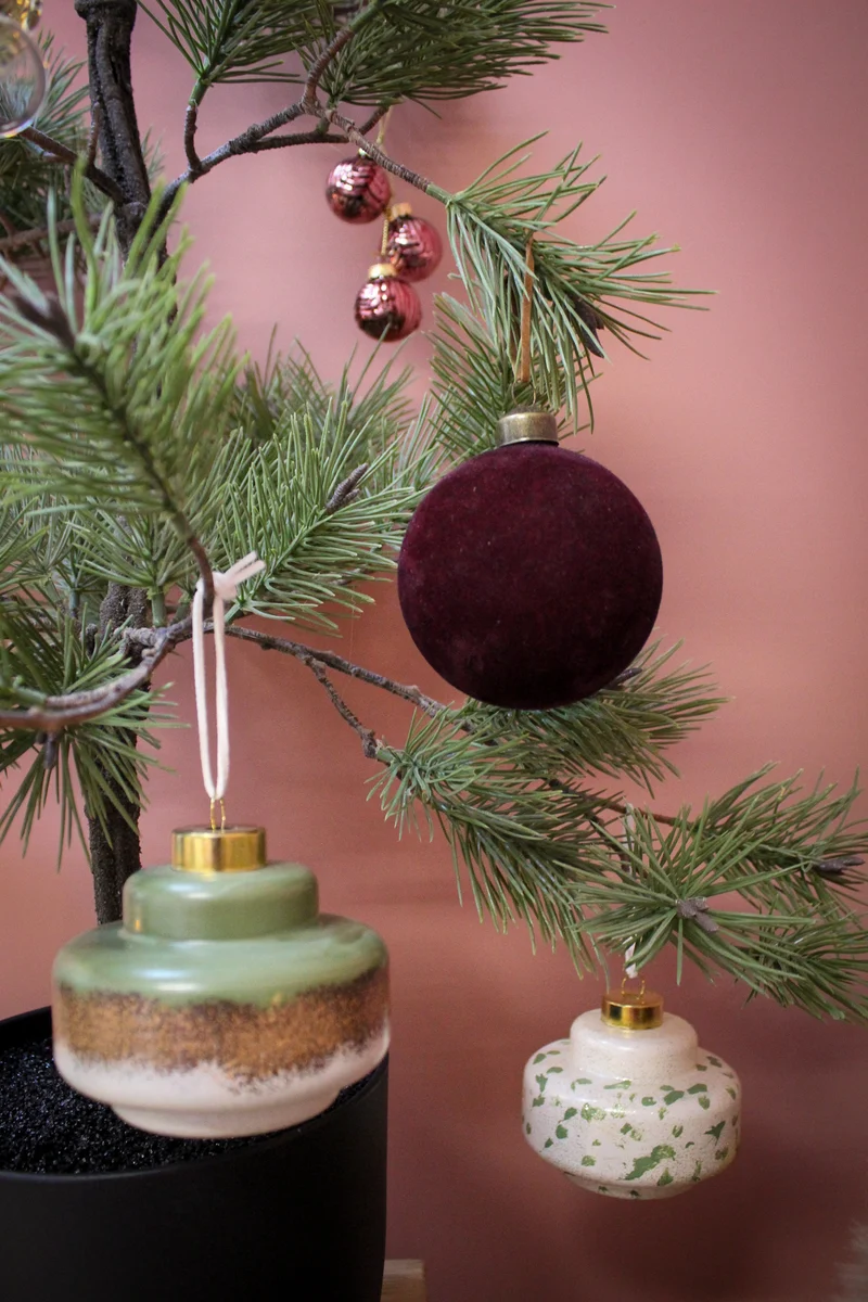 Bundel a 3 Kerstbal glas 3 assortie dia3.5cm x H.4cm