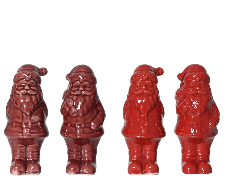 Kerstman dolomiet 4 assortie Rood D15 H35cm