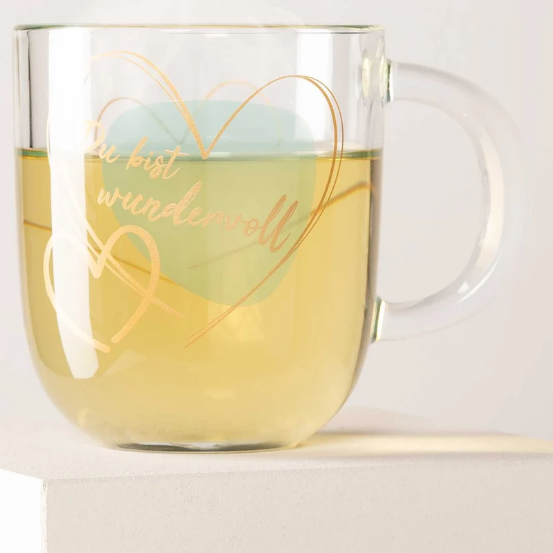 Tasse EMOZIONE 400 ml türkis 'Du bist wundervoll'