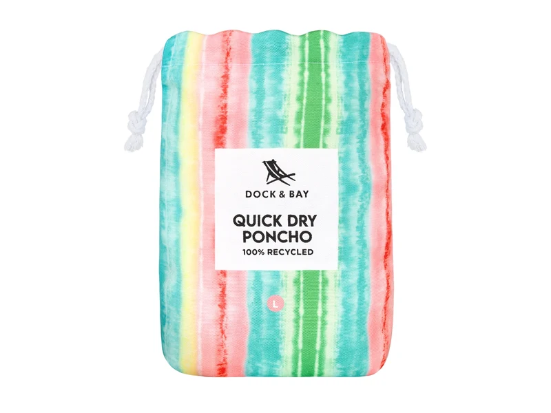 Dock & Bay Erwachsenen-Badeponcho L Watermelon Sugar 105x85cm