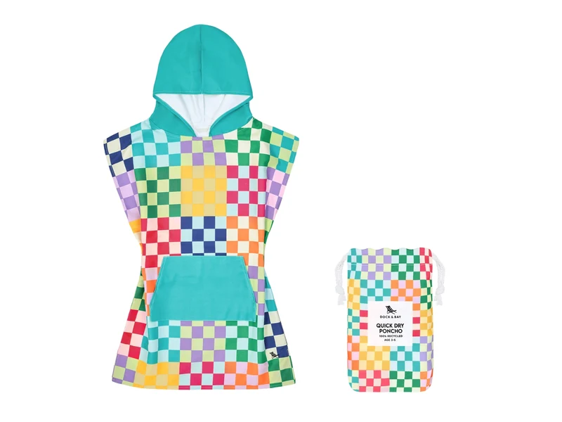 Dock & Bay Kinder-Badeponcho S Check Me Out 66x49cm