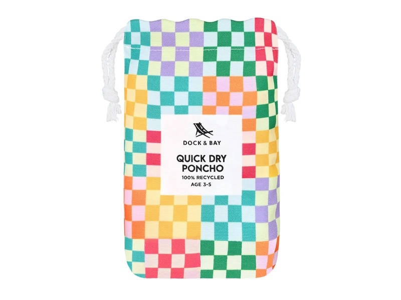Dock & Bay Kinder-Badeponcho S Check Me Out 66x49cm