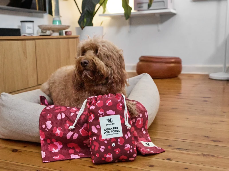 Dock & Bay Hundehandtuch M Pink Paws 90x50cm