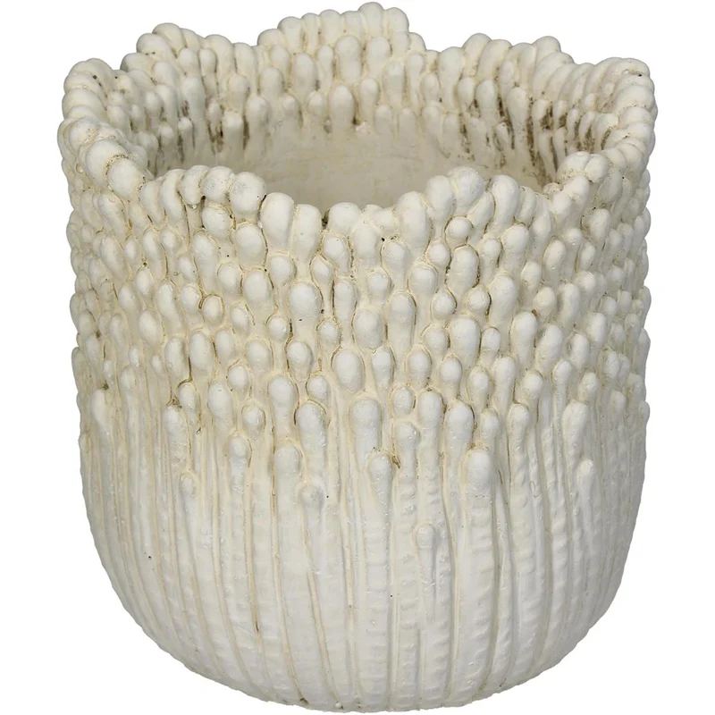 Pflanzgefäß Beton Weiß 15.5x15.5x15cm
