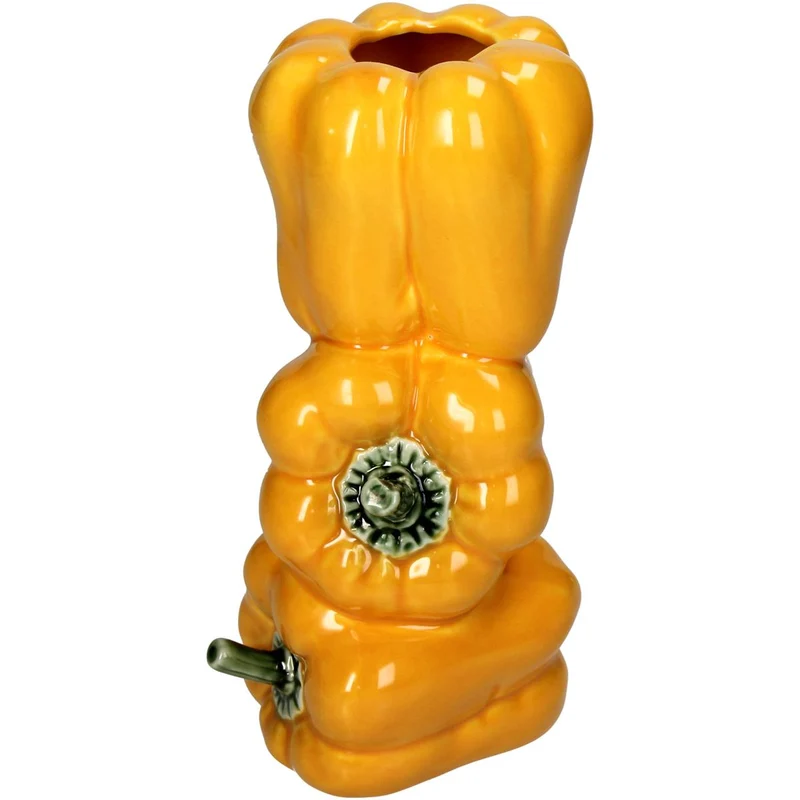 Vase Paprika Feines Steingut Gelb 11x9,8x19,9cm
