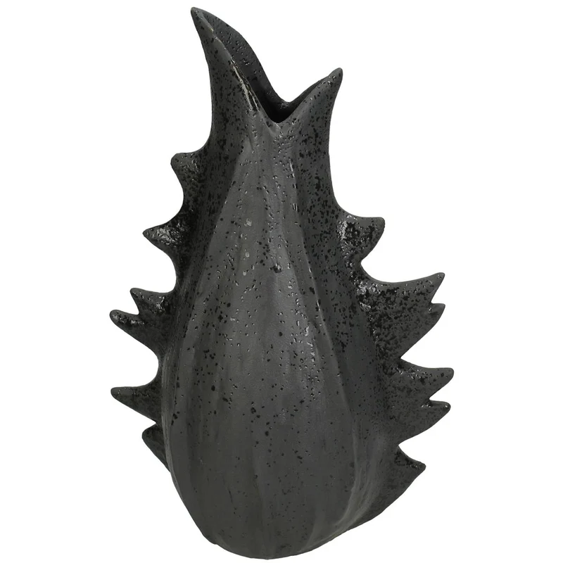 Vase Feines Steingut Schwarz 16x11x23,5cm