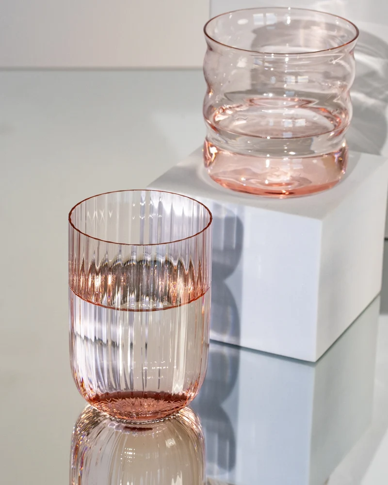 Joia Glas klein riffled rosé