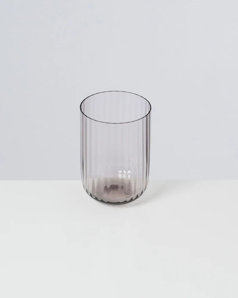 Joia Glas klein riffled grau