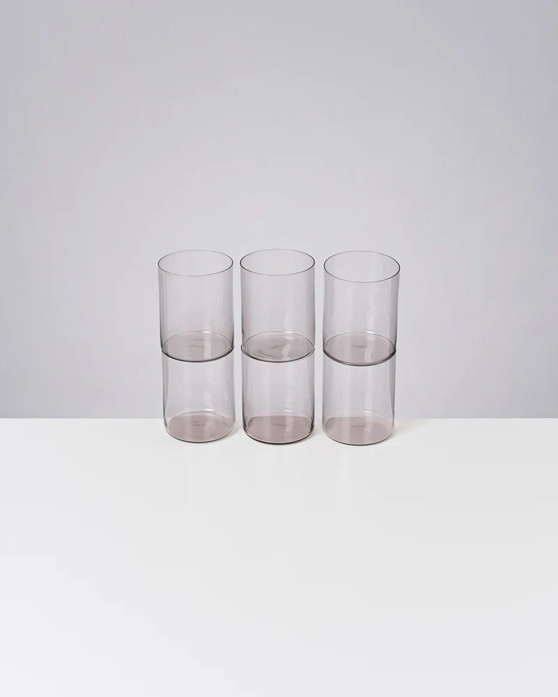 Joia Glas groß grau 6er-Set