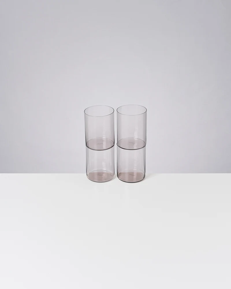 Joia Glas groß grau 4er-Set