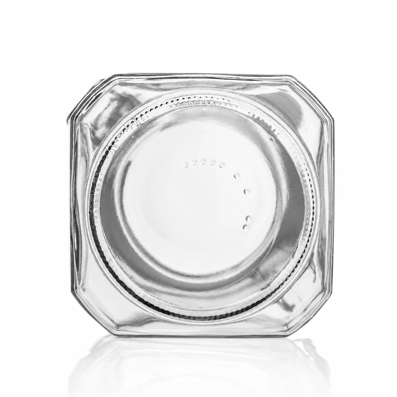 Drahtbügelglas 630 ml mit weißem Gummiring - Vierkant