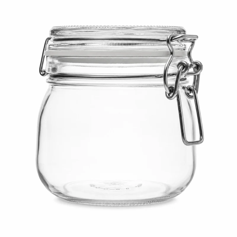 Drahtbügelglas 634 ml mit weißem Gummiring