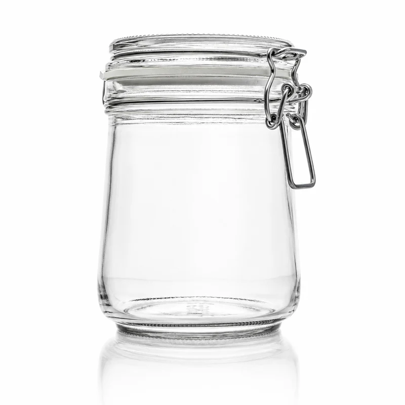 Drahtbügelglas 800 ml mit weißem Gummiring