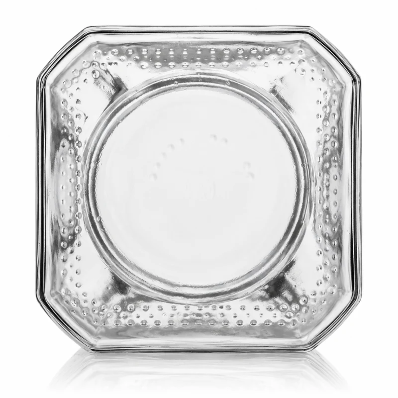 Drahtbügelglas 900 ml mit weißem Gummiring - Vierkant