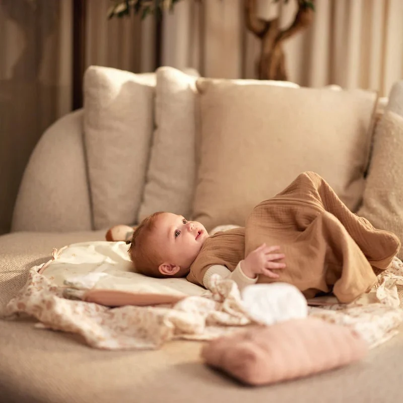 Sommer Musselin Baby Schlafsack Biscuit