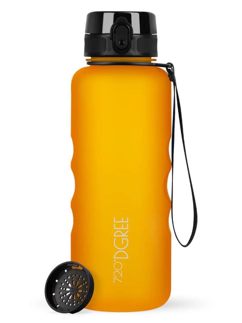 720°DGREE Trinkflasche uberBottle softTouch mit Früchtebehälter honey yellow 1,5l