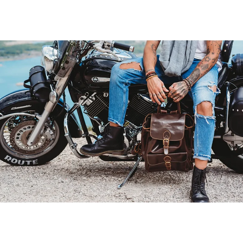 Leder-Rucksack JACOB'S WAY Farbe Cognac