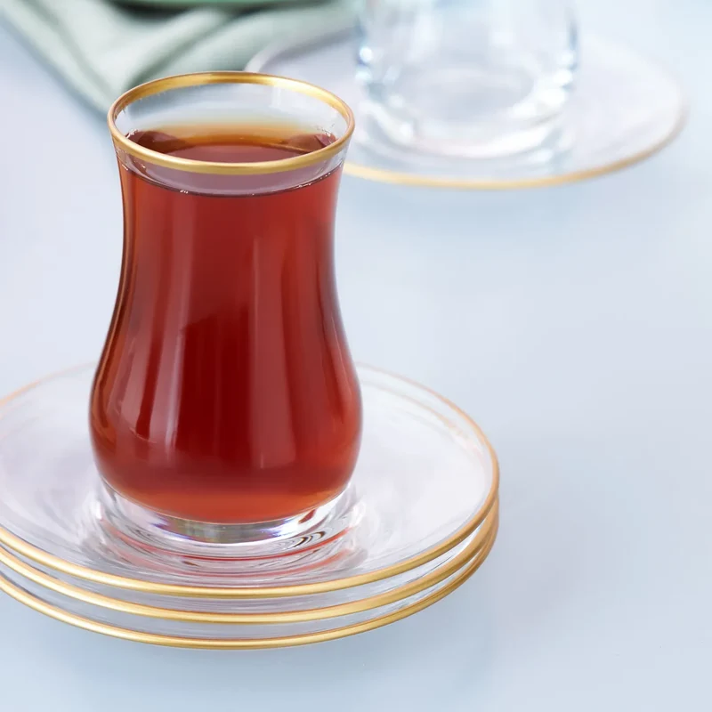 Karaca Kirke 6 Personen Tee Set, 12 Teilig, Gold