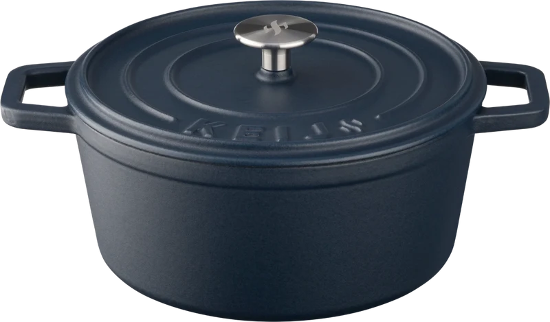 Keij Kamado Dutch Oven / Bräter Blau - Emaille Gusseisen - ø 14 cm / 500 ml
