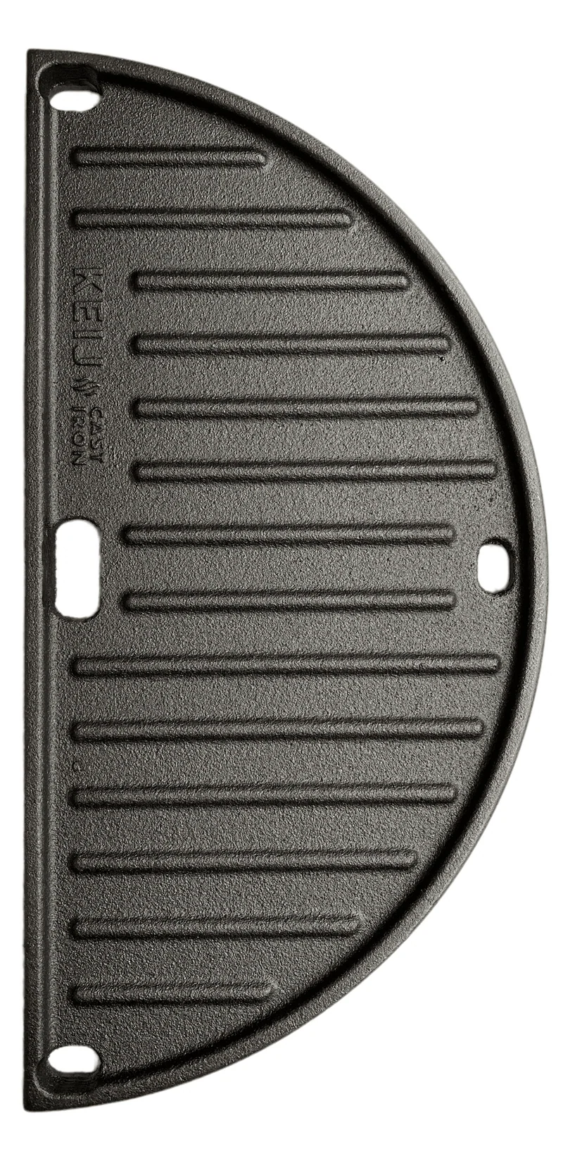 Keij Kamado Halbe Mond Grillplatte / Plancha Kompakt - Emaille Gusseisen - 2-seitig - 33 cm - für 15 Zoll Kamados - Universell