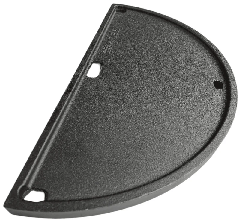 Keij Kamado Halbe Mond Grillplatte / Plancha Kompakt - Emaille Gusseisen - 2-seitig - 33 cm - für 15 Zoll Kamados - Universell