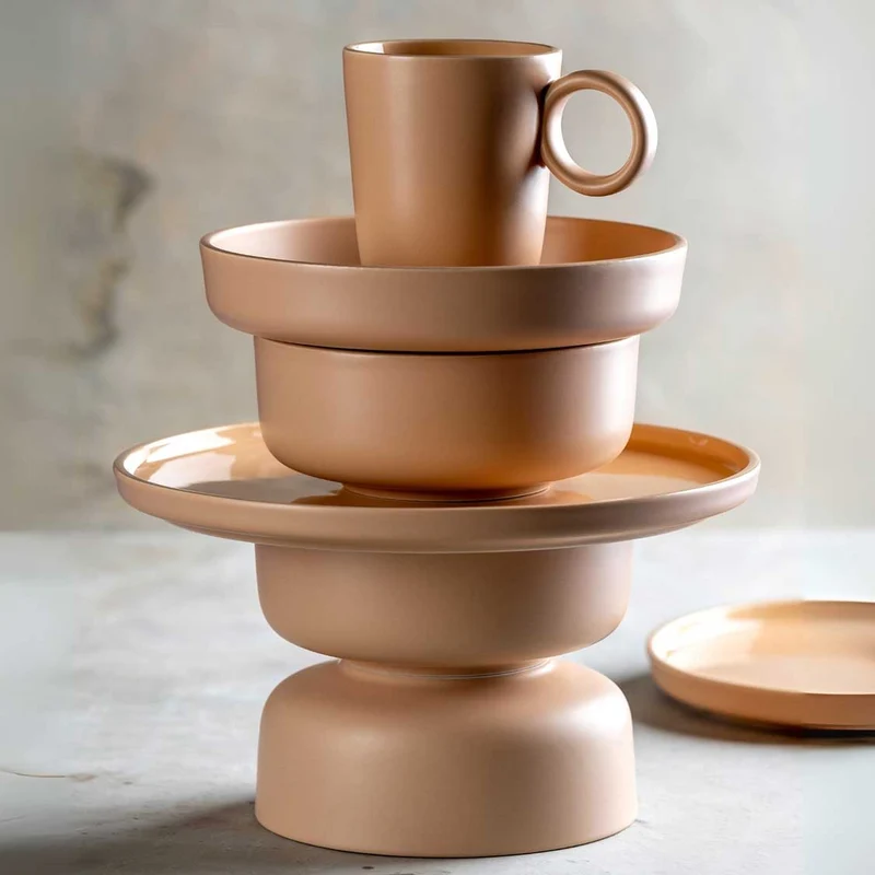 Keramikschale ROMA 16 cm apricot 6er-Set