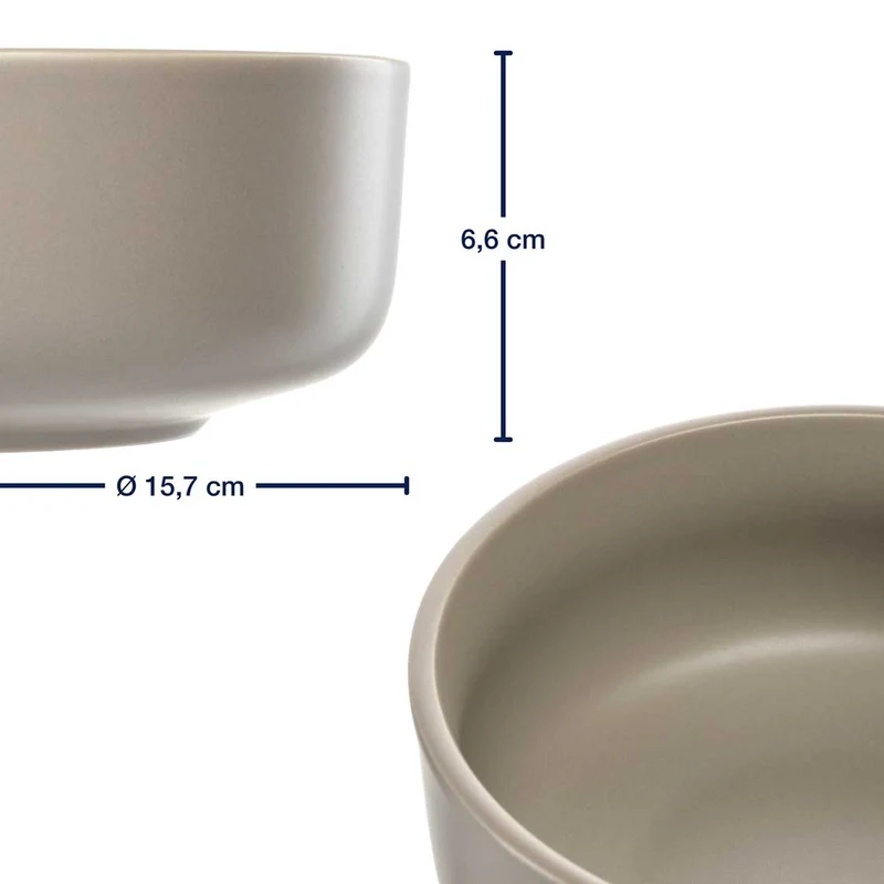 Keramikschale ROMA 16 cm beige 6er-Set