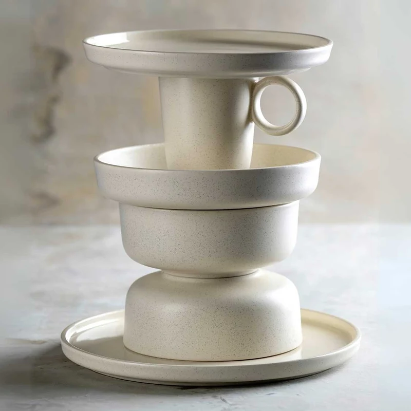 Keramikteller ROMA 20 cm creme tief 6er-Set
