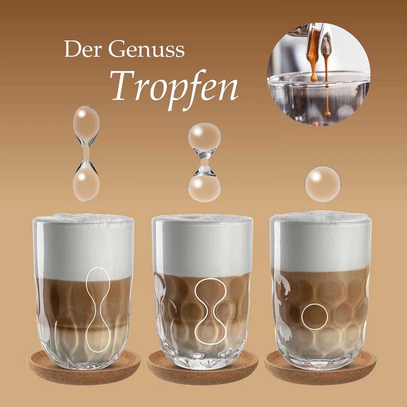 Latte Macchiato Glas GOCCE 380ml 3. Variante 2er-Set