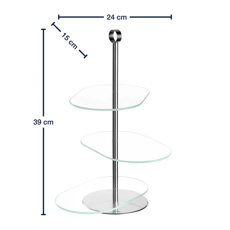 Etagere CENA silber asymetrisch 3-teilig