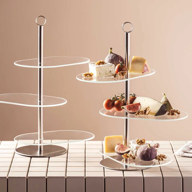 Etagere CENA silber asymetrisch 3-teilig