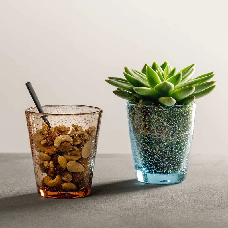 Trinkglas BURANO 330 ml warme Farben 4er-Set