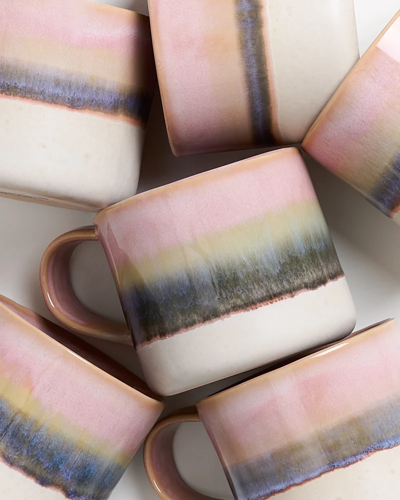 Nódoa Tasse groß dipped rosa grün 4er-Set