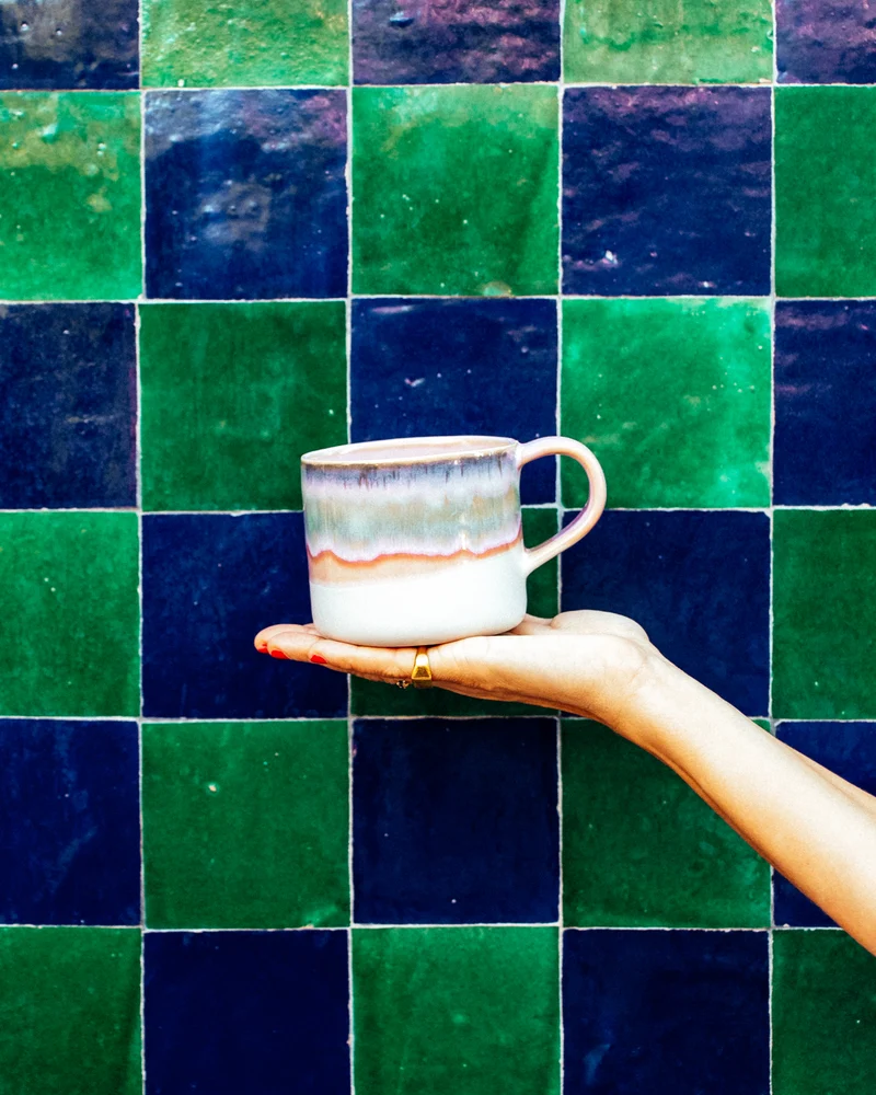 Nódoa Tasse groß dipped rosa blau 4er-Set